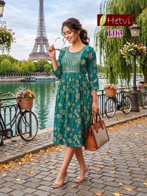 Hetvi Saisha Milano Print Umbrella Kurti kurtis catalogs