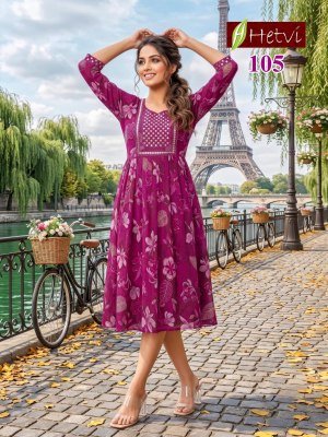 Hetvi Saisha Milano Print Umbrella Kurti kurtis catalogs