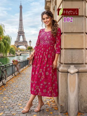 Hetvi Saisha Milano Print Umbrella Kurti kurtis catalogs