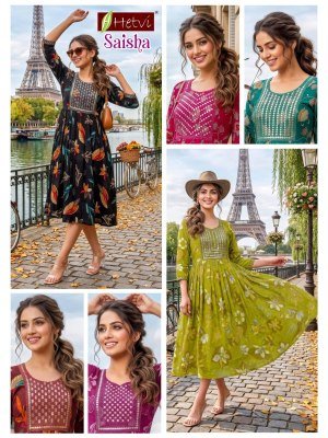 Hetvi Saisha Milano Print Umbrella Kurti kurtis catalogs