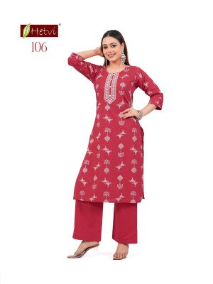 Hetvi Shikha  New Launch Cotton Print Kurti Pant Set kurtis catalogs