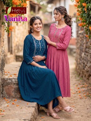 Hetvi Vanita Rayon Rinkal Umbrella Kurti | Women's Flared Kurti wholesale catalogs