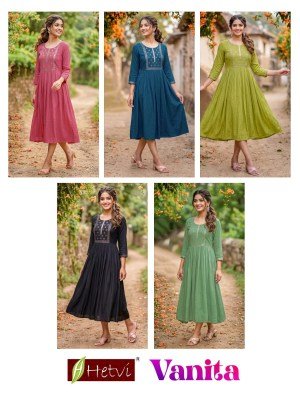 Hetvi Vanita Rayon Rinkal Umbrella Kurti | Women's Flared Kurti kurtis catalogs