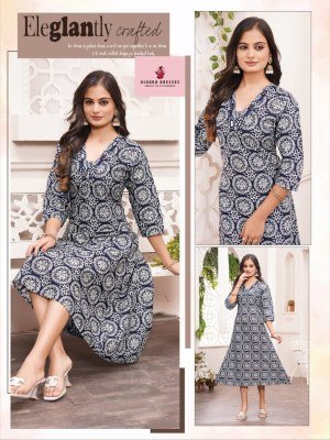 Hiaara Lotus Vol 1 Anarkali Kurti Heavy Cotton Printed with Hand Work  And Flare Style Wholesale kurtis catalogs