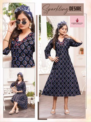 Hiaara Lotus Vol 1 Anarkali Kurti Heavy Cotton Printed with Hand Work  And Flare Style Wholesale kurtis catalogs