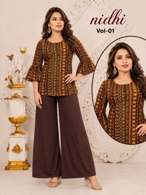 Hiaara Nidhi Vol-1 Pure 14 Kg  Short Tops with Bell Sleeves kurtis catalogs
