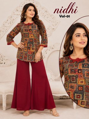 Hiaara Nidhi Vol-1 Pure 14 Kg  Short Tops with Bell Sleeves kurtis catalogs