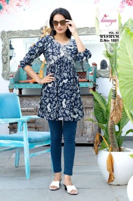 Hinaya Resham Vol 3 Trendy Western short top collection  kurtis catalogs