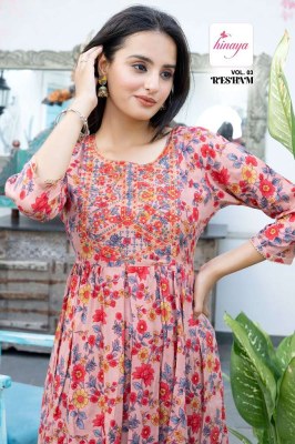 Hinaya Resham Vol 3 Trendy Western short top collection  kurtis catalogs