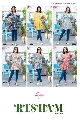 Hinaya Resham Vol 3 Trendy Western short top collection  kurtis catalogs