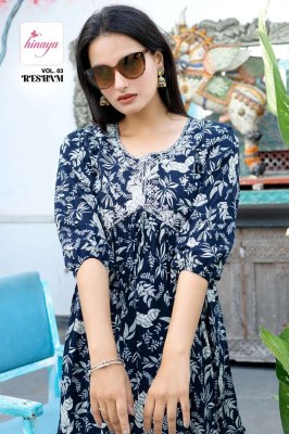 Hinaya Resham Vol 3 Trendy Western short top collection  kurtis catalogs