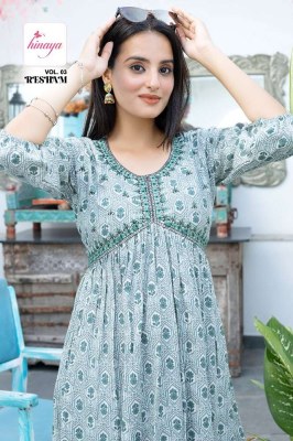 Hinaya Resham Vol 3 Trendy Western short top collection  kurtis catalogs