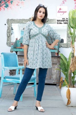 Hinaya Resham Vol 3 Trendy Western short top collection  kurtis catalogs