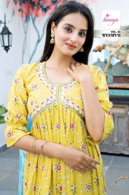 Hinaya Resham Vol 3 Trendy Western short top collection  kurtis catalogs