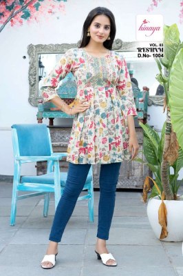 Hinaya Resham Vol 3 Trendy Western short top collection  kurtis catalogs