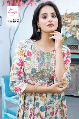 Hinaya Resham Vol 3 Trendy Western short top collection  kurtis catalogs