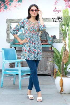 Hinaya Resham Vol 3 Trendy Western short top collection  kurtis catalogs