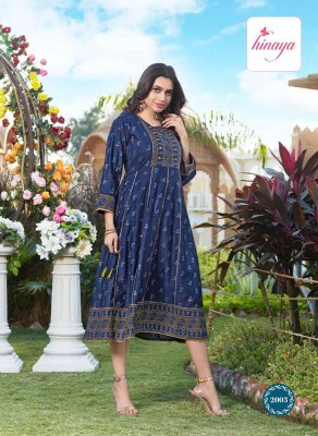 Hinaya Sia vol 2 Trendy Long gown Faired  wholesale Kurti catalogue  kurtis catalogs