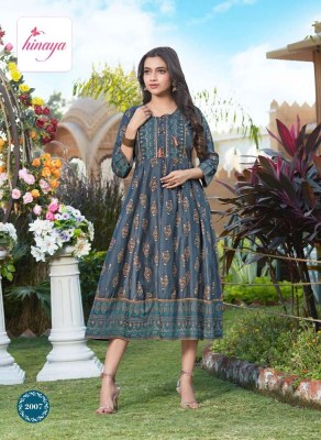 Hinaya Sia vol 2 Trendy Long gown Faired  wholesale Kurti catalogue  kurtis catalogs