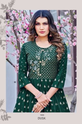 Hirwa by Surveen heavy reyon foil printed kurtis catalogue at low rate kurtis catalogs