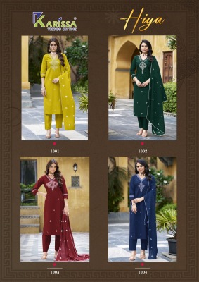Hiya by Karissa Premium Pure Heavy Cotton Thread work top bottom and dupatta catalogue at low rate readymade suit catalogs