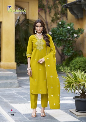 Hiya by Karissa Premium Pure Heavy Cotton Thread work top bottom and dupatta catalogue at low rate readymade suit catalogs