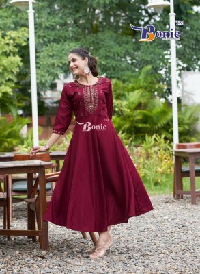 Honey by Bonie Fancy Amazing thread work flared kurti catalogue at affordable rate kurtis catalogs