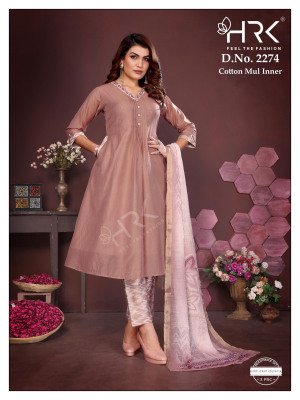 Hrk D.No-2274 Soft Chanderi Handwork Suit Set with Cotton Mul Inner Jacquard Pant Wholesale Ethnic Collection wholesale catalogs