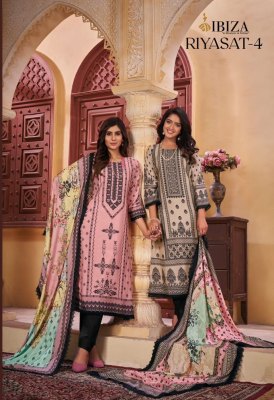 IBIZA present Riyasat vol 4 pure digital printed with handwork unstitched salwar kameez catalogue at wholesale rate IBIZA