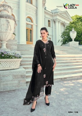 IQRA by LAdy leela embroidered silk readymade kurti pant and dupatta catalogue readymade suit catalogs