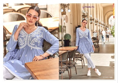 Ibadat vol 2 by Vamika eternally soothing shades of pink and floral design tunic catalogue western wear catalogs