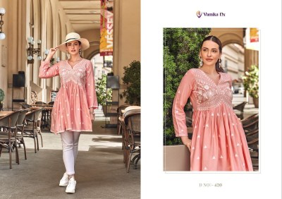 Ibadat vol 2 by Vamika eternally soothing shades of pink and floral design tunic catalogue western wear catalogs