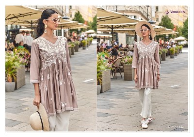 Ibadat vol 2 by Vamika eternally soothing shades of pink and floral design tunic catalogue western wear catalogs
