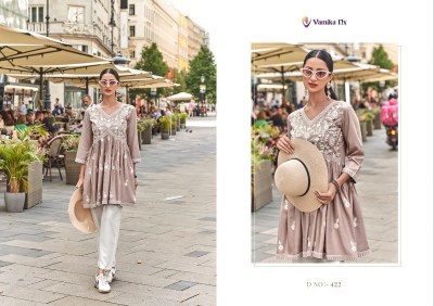 Ibadat vol 2 by Vamika eternally soothing shades of pink and floral design tunic catalogue western wear catalogs