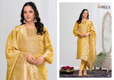 Ibiza Ishum Unstitched Luxurious Pure Simar Silk Jacquard Embroidery with Delicate Handwork and Upada Bottom Wholesale dress material catalogs