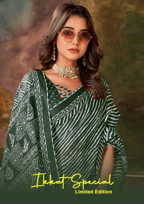 Ikkat Special by Woven Mulmul Cotton Hand Blocked Printed saree catalogue at low rate  Amavi