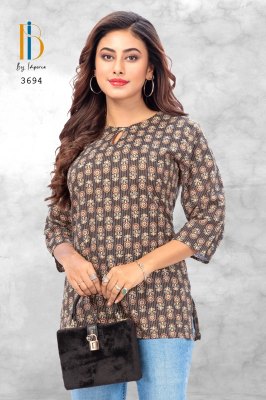 Imperia by Navjivan Vol 1 Fancy Top With Pure Cotton Kantha Fabric short kurti catalogue at wholesale price kurtis catalogs