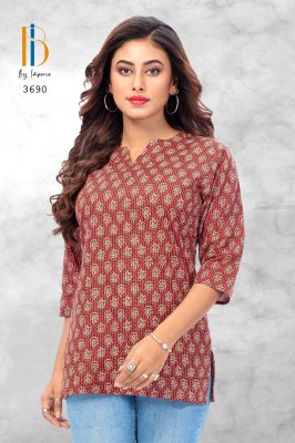 Imperia by Navjivan Vol 1 Fancy Top With Pure Cotton Kantha Fabric short kurti catalogue at wholesale price kurtis catalogs
