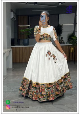 Indianethnic Wear Chaniya Choli New Collection Designer wardrobe White And  Red  Border  Colour Wholesale  lehenga choli