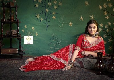 Iragai by Shubh Shree Zardosi embroidered georgette saree collection at affordable rate sarees catalogs
