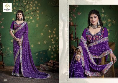 Iragai by Shubh Shree Zardosi embroidered georgette saree collection at affordable rate sarees catalogs
