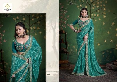 Iragai by Shubh Shree Zardosi embroidered georgette saree collection at affordable rate sarees catalogs