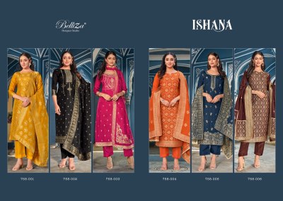 Ishana by Belliza pure viscose designer embroidered unstitched salwar suit catalogue at wholesale price salwar kameez catalogs