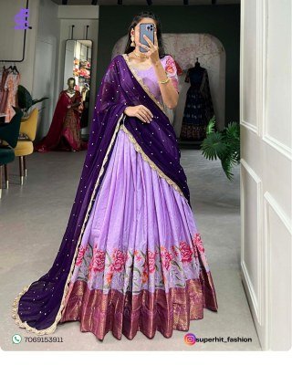 Ishanni Collection Cotton Silk Lehenga Choli with Thread Embroidery And Embellished Georgette Dupatta Wholesale lehenga choli