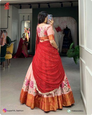 Ishanni Collection Cotton Silk Lehenga Choli with Thread Embroidery And Embellished Georgette Dupatta Wholesale lehenga choli