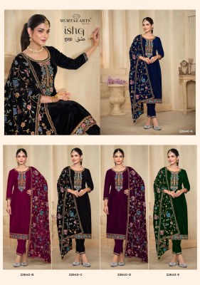 Ishq by Mumtaz arts premium velvet fancy embroidered dress material catalogue salwar kameez catalogs