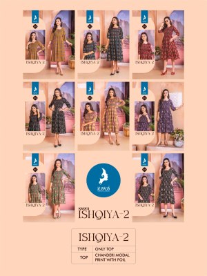 Ishqiya 2 by Kaya kurti Chanderi Foil printed flared kurti catalogue  kurtis catalogs