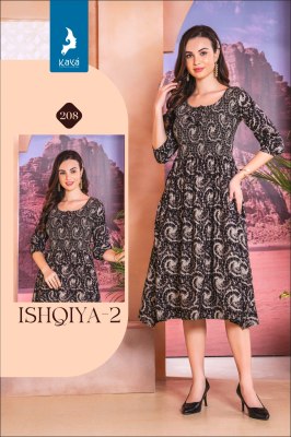 Ishqiya 2 by Kaya kurti Chanderi Foil printed flared kurti catalogue  kurtis catalogs