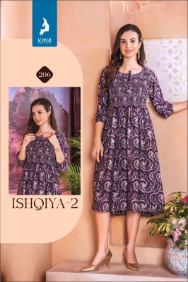 Ishqiya 2 by Kaya kurti Chanderi Foil printed flared kurti catalogue  kurtis catalogs