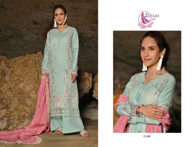 Izela vol 1 by Dinsaa suit cotton self embroidered unstitched dress material catalogue at low rate salwar kameez catalogs